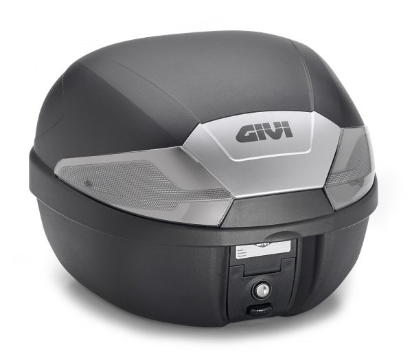 Bauletto Givi Monolock B29 da 29 lt nero goffrato con catadiottri fumè.