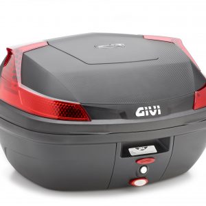 Bauletto Givi B47 Blade da 47 lt nero goffrato con catadiottri rossi.