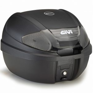 Bauletto Givi Monolock E300N2 da 30 lt nero goffrato con catadiottri fumè.