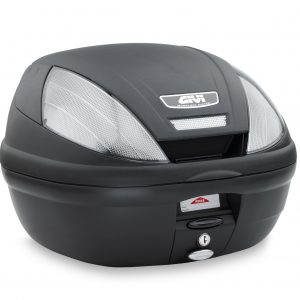 Bauletto Givi Monolock E370 da 39 lt nero goffrato con catadiottri fumè.