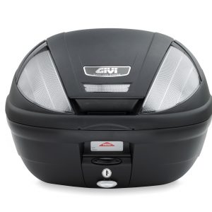 Bauletto Givi Monolock E370 da 39 lt nero goffrato con catadiottri fumè.