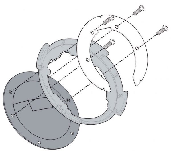 Flangia specifica per l'attacco delle borse da serbatoio Tanklock o TanklockED