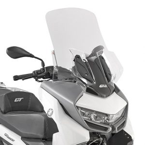 Cupolino GIVI 5132DT trasparente 76,50 x 58 cm (H x L) specifico per BMW C 400 GT anno 2019. Necessita di kit attacchi D5132KIT da acquistare separatamente.