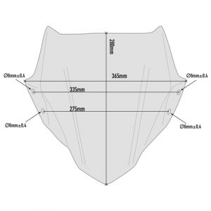 Cupolino specifico GIVI A5125 o A5125BL " 28 x 36,5 cm (H x L) comprensivo di kit di fissaggio per BMW G 310 R dal 2017 al 2019.