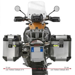 Portavaligie laterale GIVI PL684CAM per valigie Trekker Outback con attacco CAM-SIDE specifico per BMW R 1200 GS Adventure dal 2006 al 2013