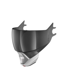 Visiera Shark Evojet Fumé - Mentoniera Argento Opaca – Visiera per Casco Shark Evojet. Antigraffio, Antiappannamento, Mentoniera