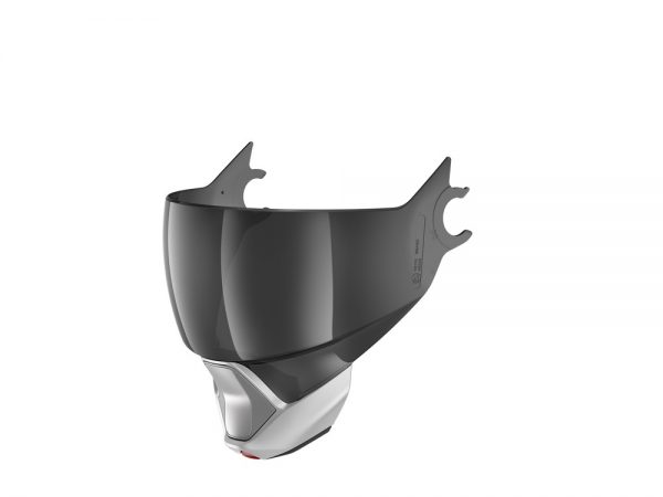 Visiera Shark Evojet Fumé - Mentoniera Argento Opaca – Visiera per Casco Shark Evojet. Antigraffio, Antiappannamento, Mentoniera