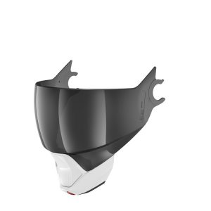 Visiera Shark Evojet Fumé - Mentoniera Bianca – Visiera per Casco Shark Evojet. Antigraffio, Antiappannamento, Mentoniera