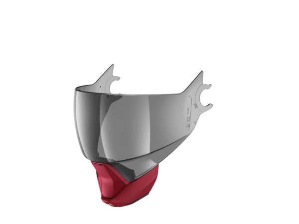 Visiera Shark Evojet Tinta 50% - Mentoniera Rossa Opaca – Visiera per Casco Shark Evojet. Antigraffio, Antiappannamento. Mentoniera