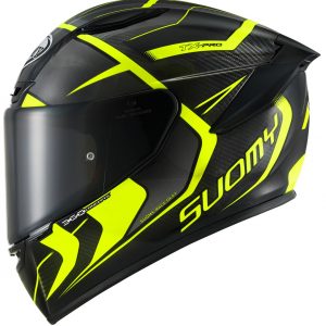 Suomy TX-PRO Carbon Advance Yellow Fluo, il casco integrale Suomy in fibra tricarboco con carbonio a vista derivato dal mondo delle corse !