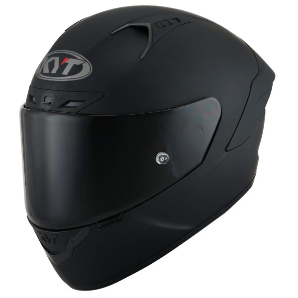 KYT NZ Race Plain Nero Opaco, il casco integrale di KYT in materiale tricomposito derivato direttamente dal mondo delle corse.