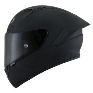 KYT NZ Race Plain Nero Opaco, il casco integrale di KYT in materiale tricomposito derivato direttamente dal mondo delle corse.