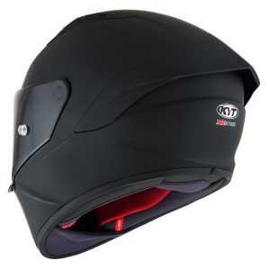 KYT NZ Race Plain Nero Opaco, il casco integrale di KYT in materiale tricomposito derivato direttamente dal mondo delle corse.