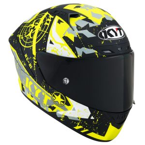 KYT NZ Race Blazing - Giallo Opaco Nero, il casco integrale di KYT in materiale tricomposito derivato direttamente dal mondo delle corse.