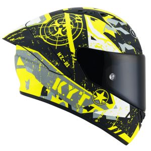 KYT NZ Race Blazing - Giallo Opaco Nero, il casco integrale di KYT in materiale tricomposito derivato direttamente dal mondo delle corse.