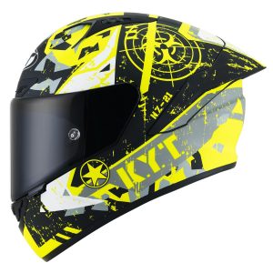 KYT NZ Race Blazing - Giallo Opaco Nero, il casco integrale di KYT in materiale tricomposito derivato direttamente dal mondo delle corse.