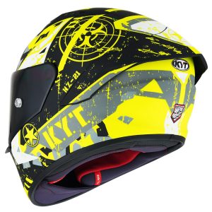 KYT NZ Race Blazing - Giallo Opaco Nero, il casco integrale di KYT in materiale tricomposito derivato direttamente dal mondo delle corse.