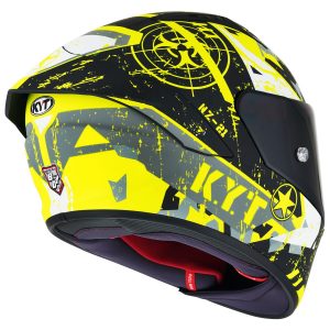 KYT NZ Race Blazing - Giallo Opaco Nero, il casco integrale di KYT in materiale tricomposito derivato direttamente dal mondo delle corse.