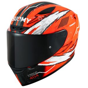 Suomy TRACK-1 404 Arancione Fluo Opaco è il nuovissimo integrale SUOMY di ultima generazione composto in TRICARBOCO (carbonio-fibre aramidiche-fibre di vetro) sviluppato allo scopo di ottenere miglior comfort per l’uso in pista e in strada.