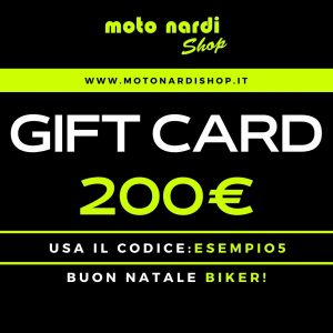 Regala a chi vuoi la gift card da utilizzare per acquistare abbigliamento caschi e accessori moto. Renderai felice anche il motociclista più esigente!