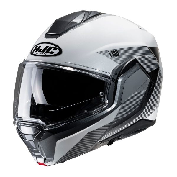 HJC i100 Beston MC5 - Bianco Grigio - Casco modulare in policarbonato: leggerezza, vestibilità e comfort. Mentoniera rotazionale. Acquista su motonardishop.it!