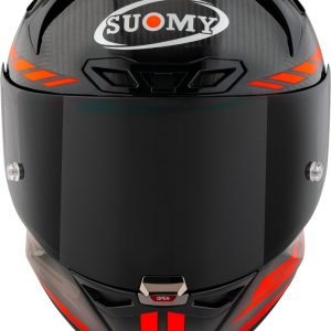 S1-XR GP Carbon Hypersonic Rosso è il nuovissimo integrale SUOMY di ultima generazione composto in TRICARBOCO (carbonio-fibre aramidiche-fibre di vetro) sviluppato allo scopo di ottenere miglior comfort per l’uso in pista e in strada.