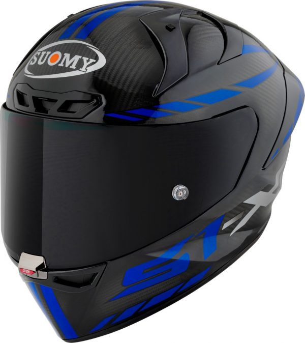 S1-XR GP Carbon Hypersonic Blu è il nuovissimo integrale SUOMY di ultima generazione composto in TRICARBOCO (carbonio-fibre aramidiche-fibre di vetro) sviluppato allo scopo di ottenere miglior comfort per l’uso in pista e in strada.