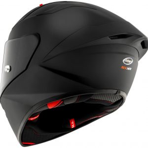 S1-XR GP Plain Nero Opaco è il nuovissimo integrale SUOMY di ultima generazione composto in TRICARBOCO (carbonio-fibre aramidiche-fibre di vetro) sviluppato allo scopo di ottenere miglior comfort per l’uso in pista e in strada.