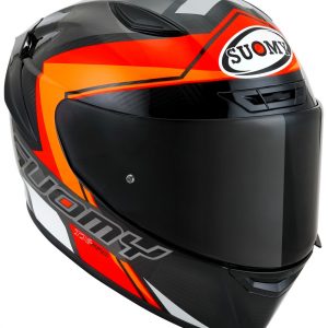 Suomy TX-PRO Carbon Glam Arancione, il casco integrale Suomy in fibra tricarboco con carbonio a vista derivato dal mondo delle corse!