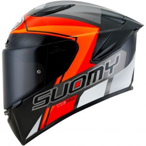 Suomy TX-PRO Carbon Glam Arancione, il casco integrale Suomy in fibra tricarboco con carbonio a vista derivato dal mondo delle corse!