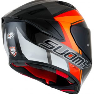 Suomy TX-PRO Carbon Glam Arancione, il casco integrale Suomy in fibra tricarboco con carbonio a vista derivato dal mondo delle corse!