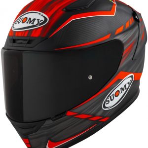 TX-PRO Carbon Johnson Replica Rosso Opaco è il casco integrale Suomy in fibra tricarboco con carbonio a vista derivato dal mondo delle corse !