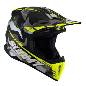 Casco Cross Suomy X-Wing Camouflager Matt Yellow è un casco di una nuova generazione dalle forme dinamiche e performanti composto da un mix di resine termoplastiche rinforzate in grado di garantire un’altissima resistenza agli urti.