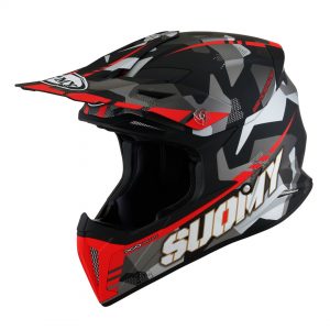 Casco Cross Suomy X-Wing Camouflager Matt Red è un casco di una nuova generazione dalle forme dinamiche e performanti composto da un mix di resine termoplastiche rinforzate in grado di garantire un’altissima resistenza agli urti.