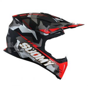 Casco Cross Suomy X-Wing Camouflager Matt Red è un casco di una nuova generazione dalle forme dinamiche e performanti composto da un mix di resine termoplastiche rinforzate in grado di garantire un’altissima resistenza agli urti.