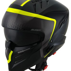 Il Casco modulare Suomy ARMOR Crew Black Yellow, ispirato al mondo movie e sci-fi, è il nuovissimo modulare SUOMY composto in materiale termoplastico ADT-Advanced sviluppato e ottimizzato per l'utilizzo cittadino e low ride.