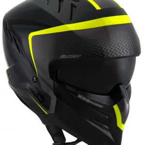 Il Casco modulare Suomy ARMOR Crew Black Yellow, ispirato al mondo movie e sci-fi, è il nuovissimo modulare SUOMY composto in materiale termoplastico ADT-Advanced sviluppato e ottimizzato per l'utilizzo cittadino e low ride.