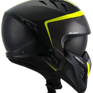 Il Casco modulare Suomy ARMOR Crew Black Yellow, ispirato al mondo movie e sci-fi, è il nuovissimo modulare SUOMY composto in materiale termoplastico ADT-Advanced sviluppato e ottimizzato per l'utilizzo cittadino e low ride.