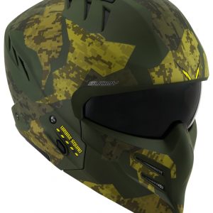 Il Casco modulare Suomy Armor Urban Squad Green, ispirato al mondo movie e sci-fi, è il nuovissimo modulare SUOMY composto in materiale termoplastico ADT-Advanced sviluppato e ottimizzato per l'utilizzo cittadino e low ride.