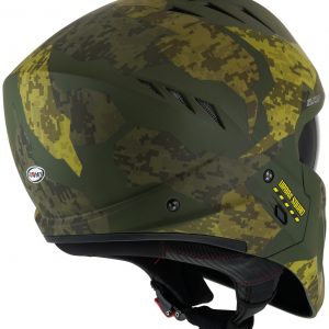 Il Casco modulare Suomy Armor Urban Squad Green, ispirato al mondo movie e sci-fi, è il nuovissimo modulare SUOMY composto in materiale termoplastico ADT-Advanced sviluppato e ottimizzato per l'utilizzo cittadino e low ride.