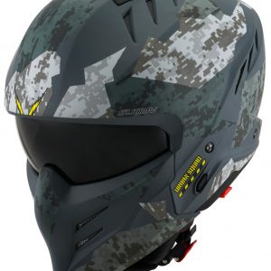 Il Casco modulare Suomy Armor Urban Squad Grey, ispirato al mondo movie e sci-fi, è il nuovissimo modulare SUOMY composto in materiale termoplastico ADT-Advanced sviluppato e ottimizzato per l'utilizzo cittadino e low ride.