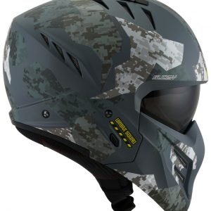 Il Casco modulare Suomy Armor Urban Squad Grey, ispirato al mondo movie e sci-fi, è il nuovissimo modulare SUOMY composto in materiale termoplastico ADT-Advanced sviluppato e ottimizzato per l'utilizzo cittadino e low ride.