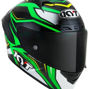 KYT NZ Race Stride - Verde Fluo Bianco, il casco integrale di KYT in materiale tricomposito derivato direttamente dal mondo delle corse.