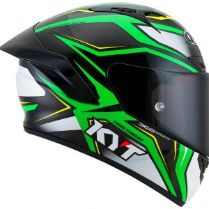 KYT NZ Race Stride - Verde Fluo Bianco, il casco integrale di KYT in materiale tricomposito derivato direttamente dal mondo delle corse.