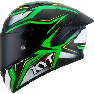 KYT NZ Race Stride - Verde Fluo Bianco, il casco integrale di KYT in materiale tricomposito derivato direttamente dal mondo delle corse.