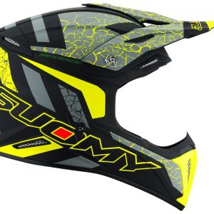 Casco Cross Suomy X-Wing Reel Matt Yellow Fluo è un casco di una nuova generazione dalle forme dinamiche e performanti composto da un mix di resine termoplastiche rinforzate in grado di garantire un’altissima resistenza agli urti.