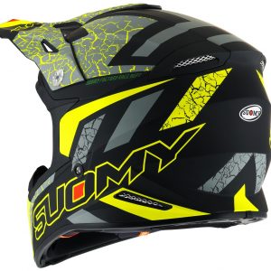 Casco Cross Suomy X-Wing Reel Matt Yellow Fluo è un casco di una nuova generazione dalle forme dinamiche e performanti composto da un mix di resine termoplastiche rinforzate in grado di garantire un’altissima resistenza agli urti.