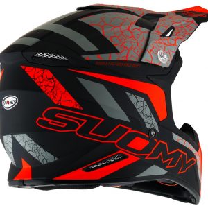 Casco Cross Suomy X-Wing Reel Matt Orange Fluo è un casco di una nuova generazione dalle forme dinamiche e performanti composto da un mix di resine termoplastiche rinforzate in grado di garantire un’altissima resistenza agli urti.