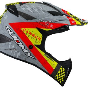 Casco Cross Suomy X-Wing Jetfighter Matt Red  è un casco di una nuova generazione dalle forme dinamiche e performanti composto da un mix di resine termoplastiche rinforzate in grado di garantire un’altissima resistenza agli urti.